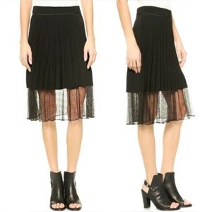 Rag & Bone Black Pleated Lace Skirt Size 8